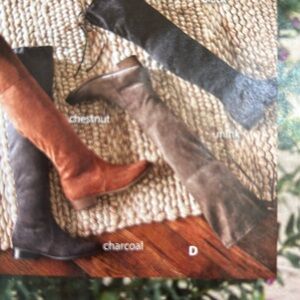 Knee-High Suede Boots in Chestnut and Charcoal